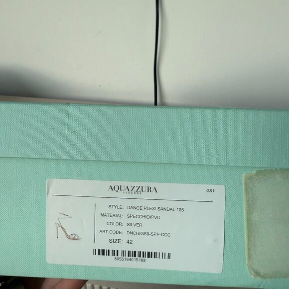 NWT Aquazzura Dance Plexi Sandals 105 Silver Sz 40 Crystal Embellished Stilettos - Picture 3 of 9